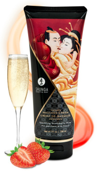 Masážny krém Shunga Kissable Strawberry Sparkling Wine