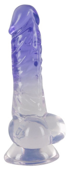 Crystal Clear Dildo so semenníkmi