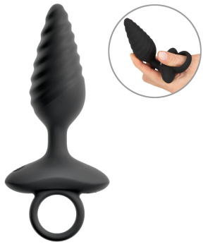 Flexibilný análny kolík s vrúbkami a vibráciami